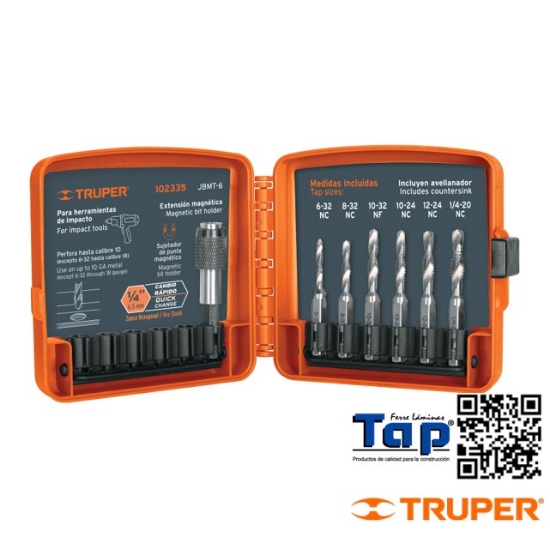 Imagen de BROCAS HSS C MACHUELO P METAL TRUPER JGO 6