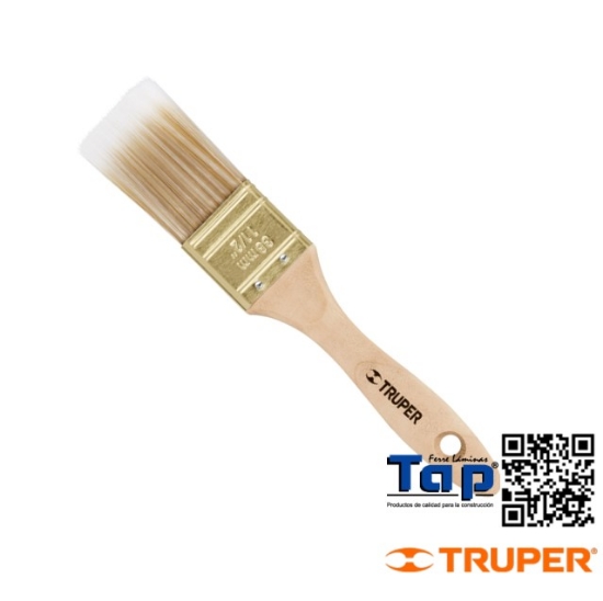 Imagen de BROCHA CERDAS SINTETICAS 038 1-1/2" CORTE RECTO MANGO MAD