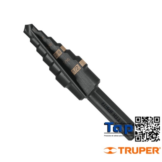 Imagen de BROCA ESC OXIDO NEGRO  6 ESCALONES 004 3/16" A 013 1/2"
