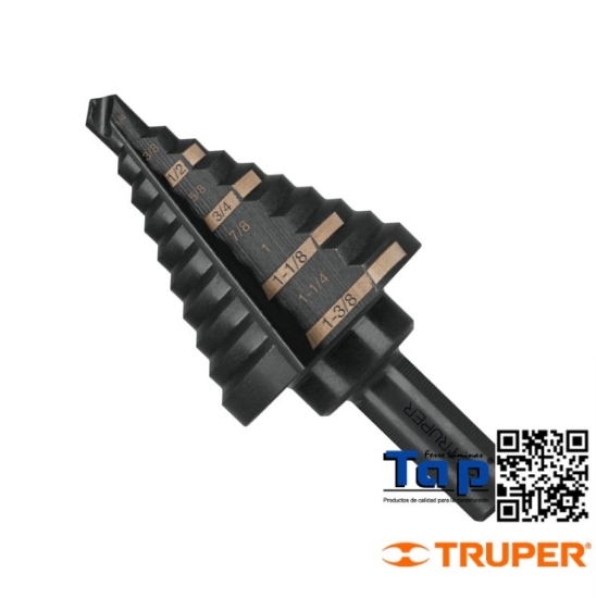 Imagen de BROCA ESC OXIDO NEGRO 10 ESCALONES 006 1/4" A 034 1-3/8"