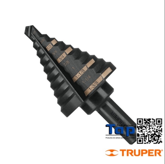 Imagen de BROCA ESC OXIDO NEGRO 11 ESCALONES 006 1/4" A 022 7/8"