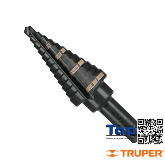 Imagen de BROCA ESC OXIDO NEGRO 12 ESCALONES 004 3/16" A 022 7/8"