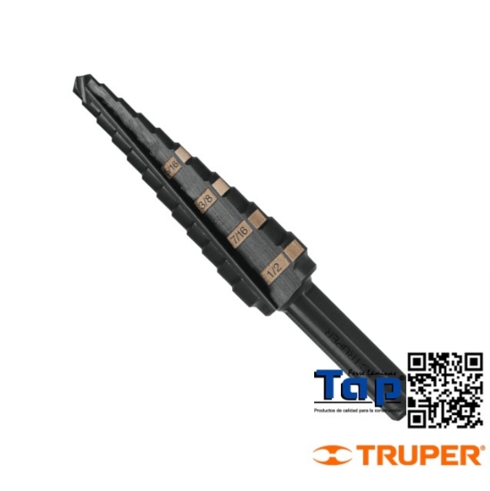 Imagen de BROCA ESC OXIDO NEGRO 13 ESCALONES 003 1/8" A 013 1/2"