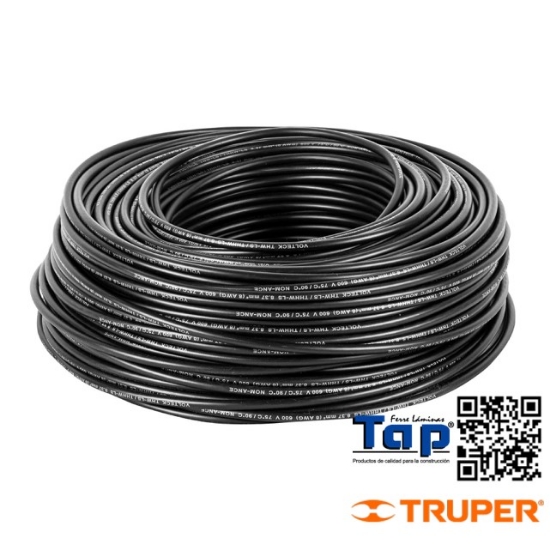 Imagen de CABLE THHW-LS 12 AWG NEGRO VOLTECK ROLLO 100M