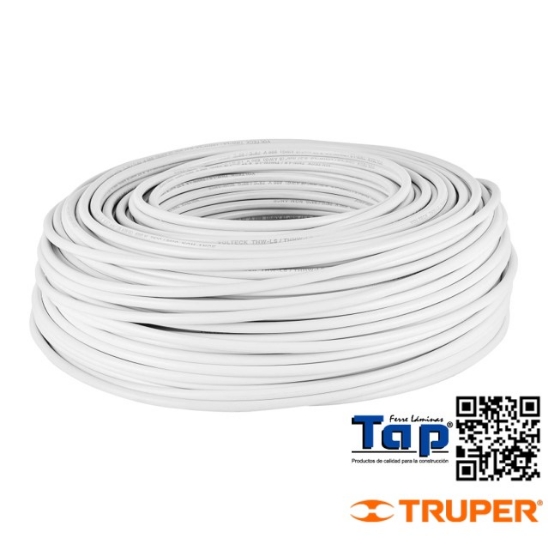 Imagen de CABLE THHW-LS 14 AWG BLANCO VOLTECK ROLLO 100M