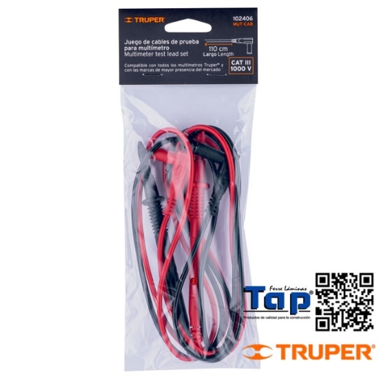 Imagen de MULTIMETRO TRUPER JGO SOLO CABLES PRUEBA