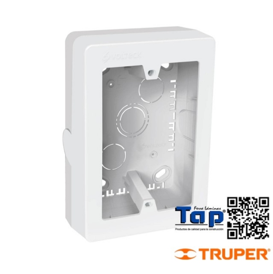 Imagen de CONTACTO CAJA P CANALETA 075 3"X125 5" BLANCA VOLTECK