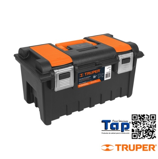 Imagen de CAJA P HERRAMIENTA 475 19" C COMPARTIMENTOS Y BROCHES MET