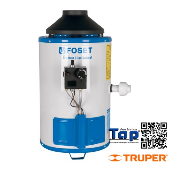 Imagen de CALENTADOR DE PASO 6L 1 SERVICIO GAS NAT PIEZO ELECT FOSE