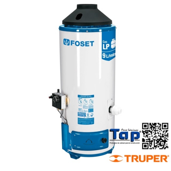 Imagen de CALENTADOR DE PASO 9L 2 SERVICIOS GAS NAT PIEZO ELECT FOSE