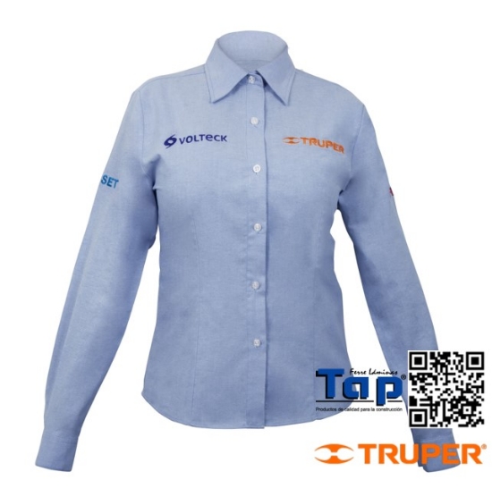 Imagen de CAMISA AZUL P DAMA MANGA LARGA TALLA XXG TRUPER