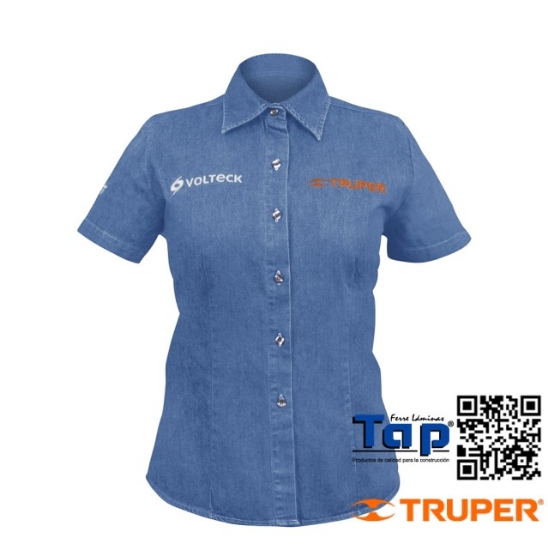 Imagen de CAMISA MEZCLILLA P DAMA MANGA CORTA TALLA XXG TRUPER