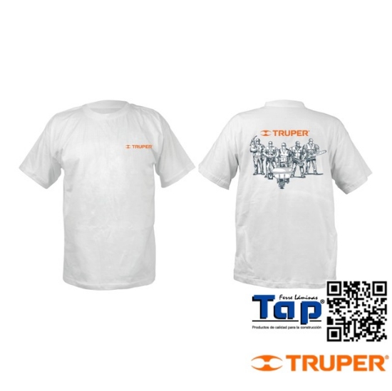 Imagen de CAMISETA BLANCA ESTAMPADA 100% ALGODON TALLA 42 TRUPER