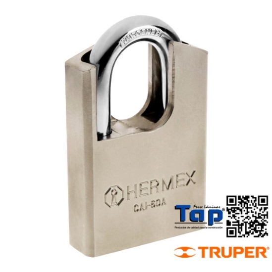 Imagen de CANDADO ACERO MAXIMA SEGURIDAD 60MM LLAVE ANTI-GANZUA