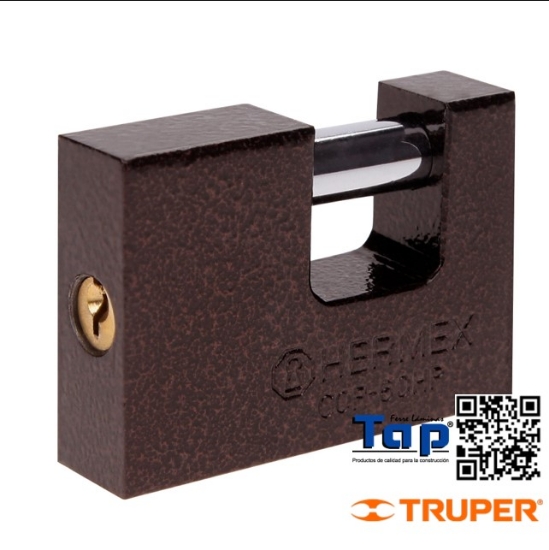 Imagen de CANDADO ANTIPALANCA 60 MM CUERPO HIERRO HERMEX