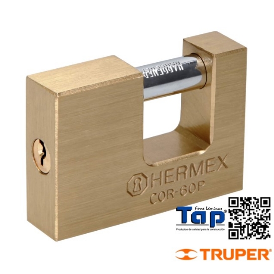 Imagen de CANDADO ANTIPALANCA 60 MM CUERPO LATON HERMEX
