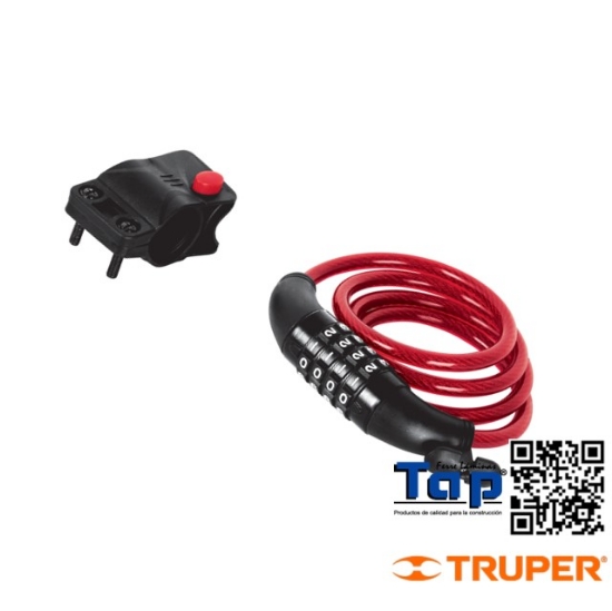Imagen de CANDADO CABLE C COMBINACION  8 MMX1.0 M HERMEX