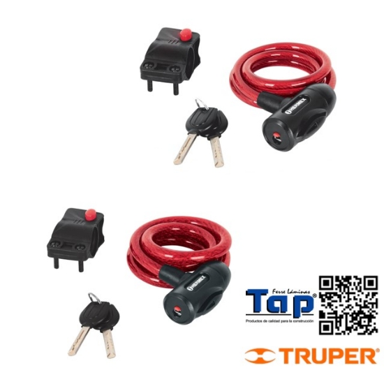 Imagen de CANDADO CABLE C LLAVE 10 MMX1.0 M HERMEX