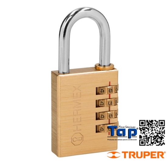 Imagen de CANDADO COMBINACION 40 MM CUERPO LATON EN BLISTER