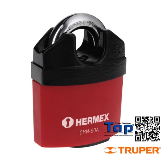 Imagen de CANDADO HIERRO 50 MM GANCHO PROTEGIDO LLAVE ANTI-GANZUA
