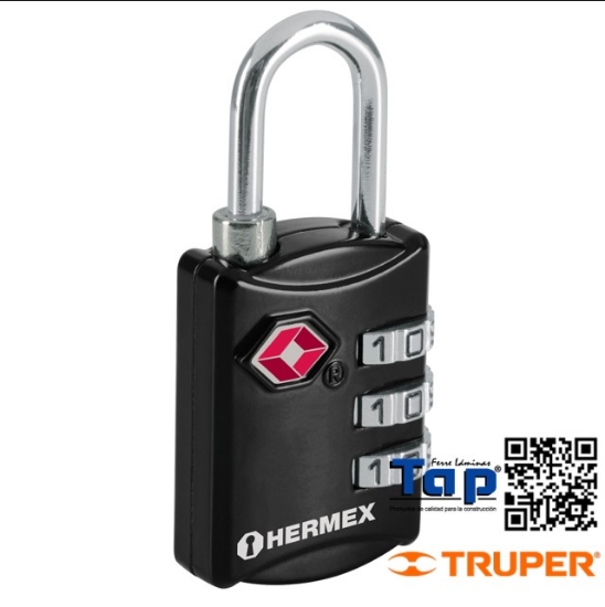Imagen de CANDADO MALETERO COMBINACION 27 MM SEGURIDAD TSA BLISTER