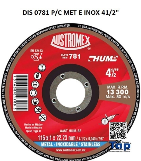 Imagen de DIS 0781 P/C MET E INOX 41/2"