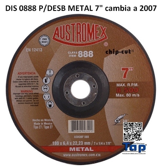 Imagen de DIS 0888 P/DESB METAL 7" cambia a 2007