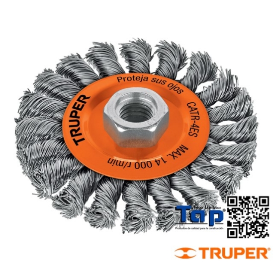 Imagen de CARDA CIRCULAR 100 4" ALAMTRENZADO EJE 15 5/8"-11 TRUPER