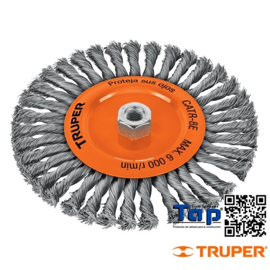 Imagen de CARDA CIRCULAR 200 8" ALAMTRENZADO EJE 15 5/8"-11 TRUPER