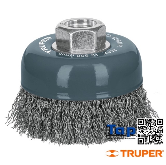Imagen de CARDA COPA 075 3" ALAMONDULADO FINO MULTI-ROSCA TRUPER