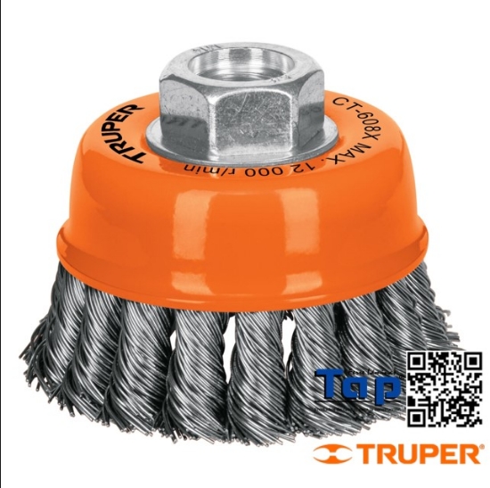 Imagen de CARDA COPA 075 3" ALAMTRENZADO GRUESO EJE 015 5/8"-11 TRUPER