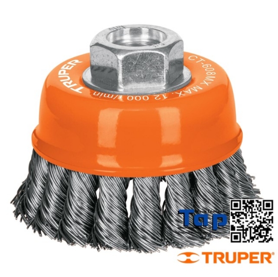 Imagen de CARDA COPA 075 3" ALAMTRENZADO GRUESO EJE M14 TRUPER