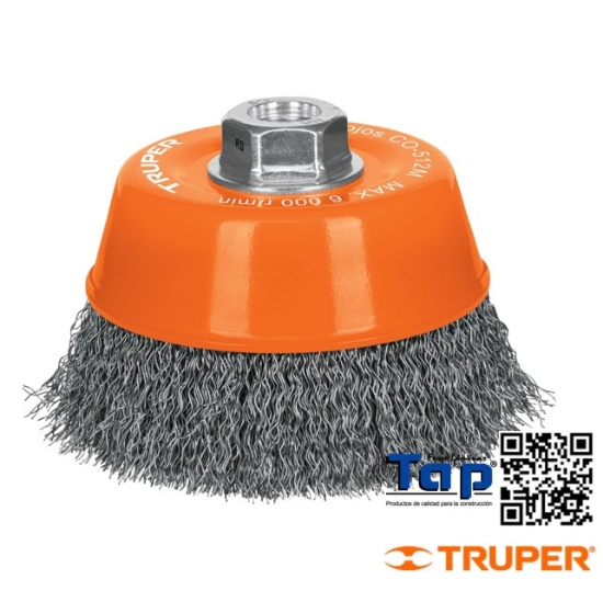 Imagen de CARDA COPA 125 5" ALAMONDULADO FINO EJE M14 TRUPER