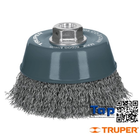 Imagen de CARDA COPA 125 5" ALAMONDULADO FINO MULTI-ROSCA TRUPER