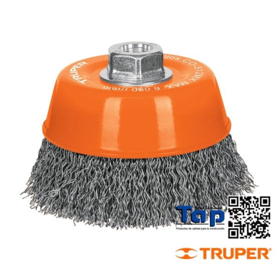 Imagen de CARDA COPA 125 5" ALAMONDULADO GRUESO EJE M14 TRUPER