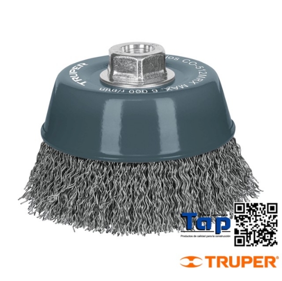 Imagen de CARDA COPA 125 5" ALAMONDULADO GRUESO MULTI-ROSCA TRUPER