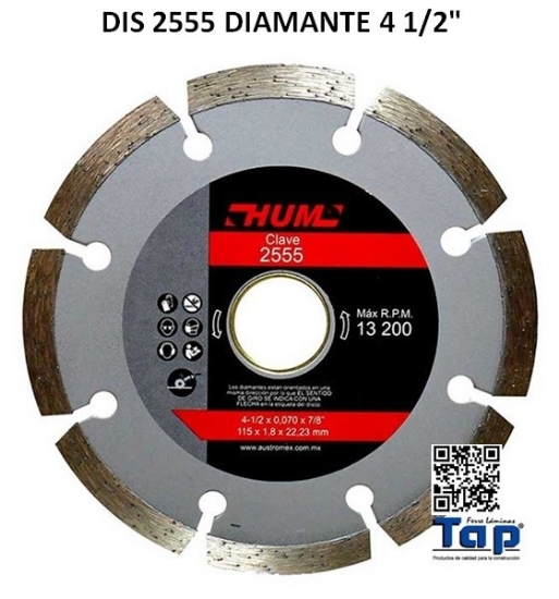 Imagen de DIS 2555 DIAMANTE 4 1/2"