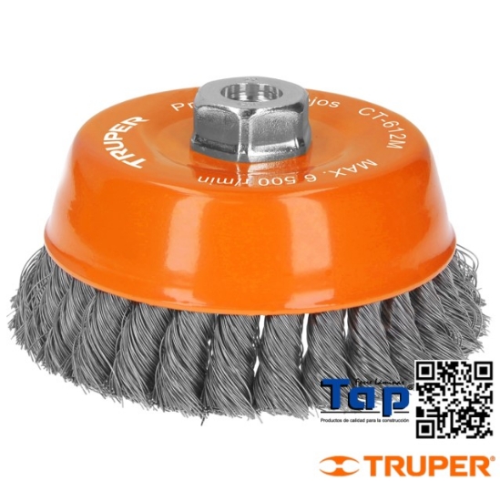 Imagen de CARDA COPA 125 5" ALAMTRENZADO FINO EJE M14 TRUPER