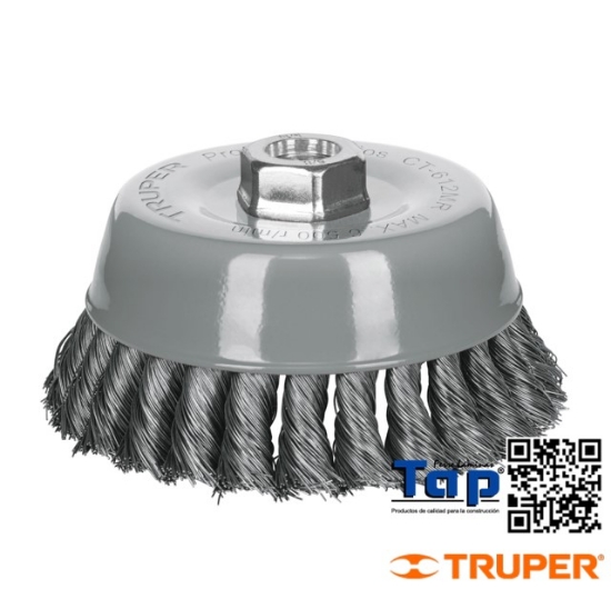 Imagen de CARDA COPA 125 5" ALAMTRENZADO FINO MULTI-ROSCA TRUPER