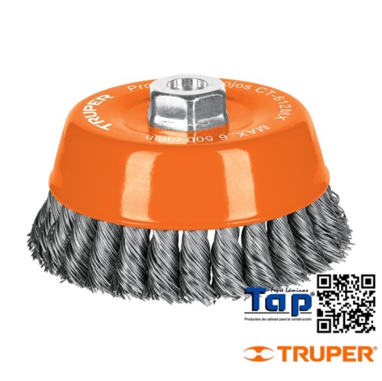Imagen de CARDA COPA 125 5" ALAMTRENZADO GRUESO EJE M14 TRUPER
