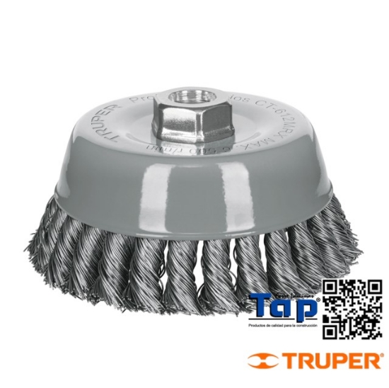 Imagen de CARDA COPA 125 5" ALAMTRENZADO GRUESO MULTI-ROSCA TRUPER