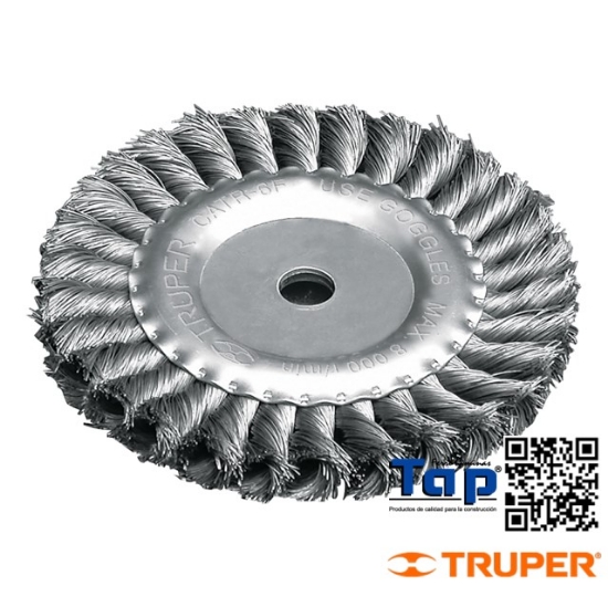 Imagen de CARDA TRENZADO FINO 150 6"X015 5/8" P ESMERIL TRUPER