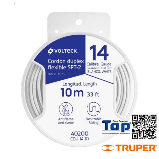 Imagen de CABLE PRIMARIO NEGRO CAL 18 TRUPER CARRETE C  12 M