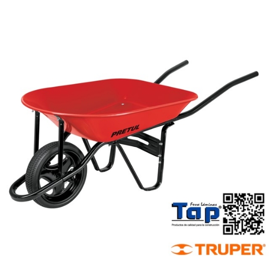 Imagen de CARRETILLA 4.5 FT3 ROJA IMPONCHABLE BASTIDOR TUBULAR,PRETUL
