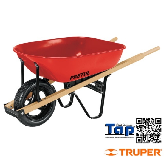 Imagen de CARRETILLA 5.5 FT3 ROJA IMPONCHABLE BASTIDORES MAD PRETUL