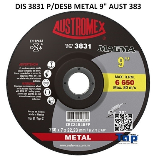 Imagen de DIS 3831 P/DESB METAL 9" AUST 383