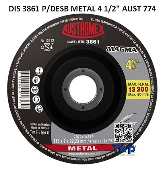 Imagen de DIS 3861 P/DESB METAL 4 1/2" AUST 774