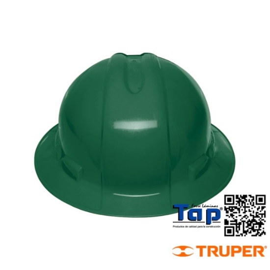 Imagen de CASCO SEGURIDAD ALA ANCHA VERDE TRUPER