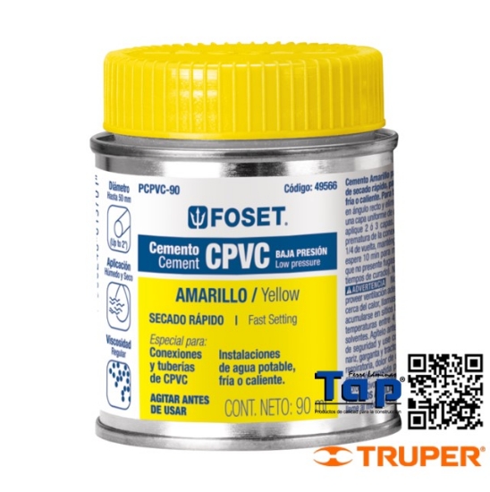 Imagen de CEMENTO P CPVC EN BOTE  90 ML BAJA PRESION FOSET