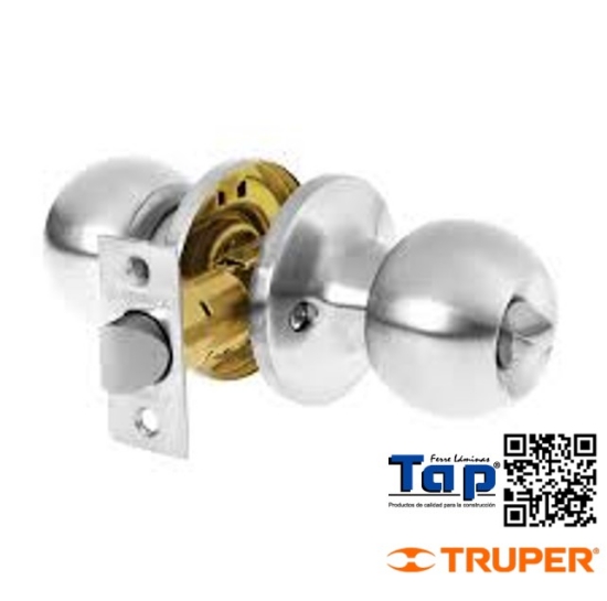 Imagen de CERRADURA ESFERA TUBULAR BAÑO CROMO BLISTER HERMEX